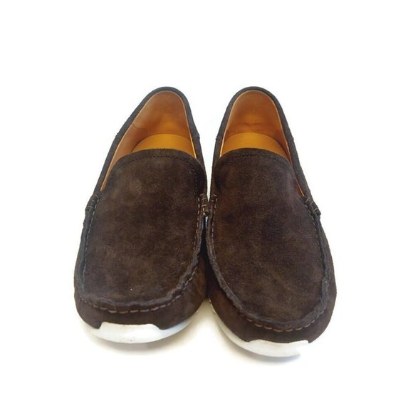 Olukai KA\'A LOAFER Mens Size 12 Italian Suede Leather Casual Shoes Dk Wood Brown